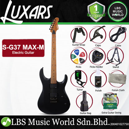 LUXARS S-G37-MAX-M Roasted Mahogany Body Electric Guitar HH Pickup with Tremolo (S G37 MAX M)