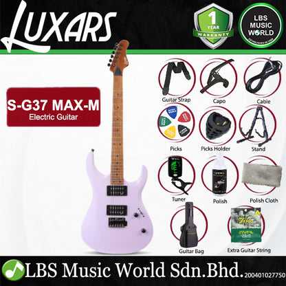 LUXARS S-G37-MAX-M Roasted Mahogany Body Electric Guitar HH Pickup with Tremolo (S G37 MAX M)