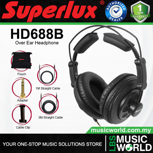 Superlux HD668B Semi Open Dynamic Wired Over Ear Semi Open Headphone with Soft Headband