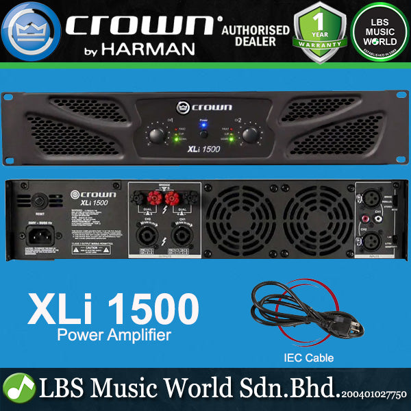 Crown XLi 1500 450W 2 Channel Power Amplifier Amp (XLi1500)