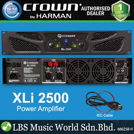 Crown XLi 2500 750W 2 Channel Power Amplifier Amp (XLi2500)
