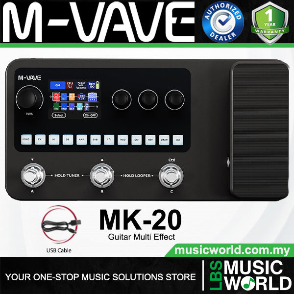 M-Vave MK-20 Guitar Bass Multi Effects Processor Pedal Built in Rechargeable Battery (MK20)