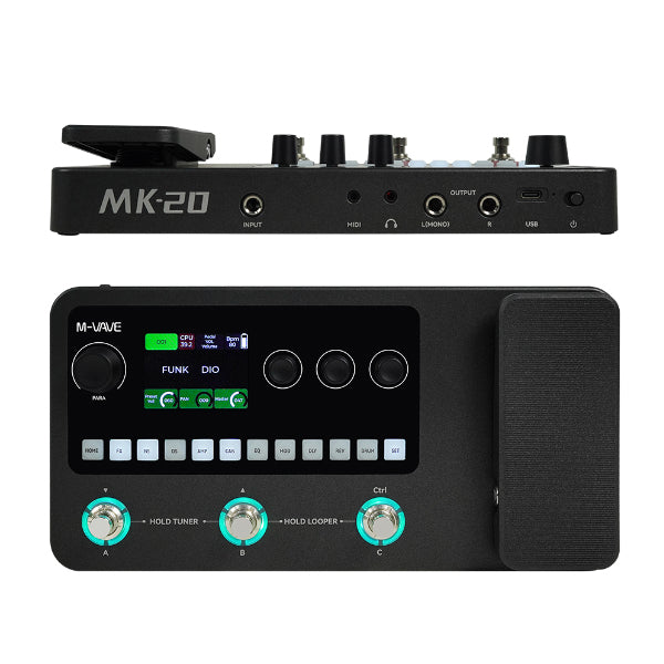 M-Vave MK-20 Guitar Bass Multi Effects Processor Pedal Built in Rechargeable Battery (MK20)