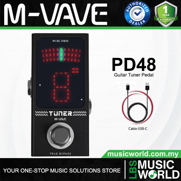 M-VAVE PD48 Chromatic True Bypass Guitar Tuner Pedal for Bass and Electric