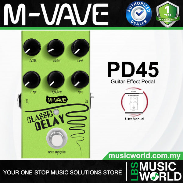 M-Vave PD45 Classic Delay True Bypass Guitar Effect Pedal