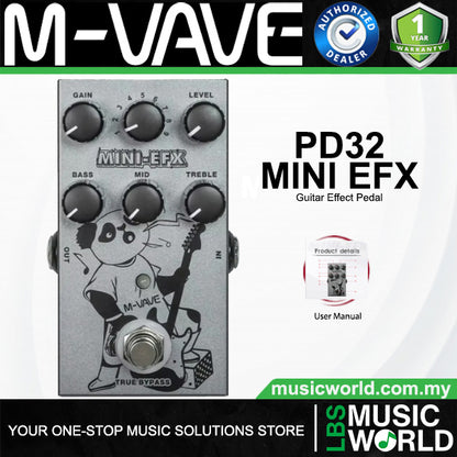M-Vave PD32 Mini EFX Multi Effect Electric Guitar Pedal with True Bypass