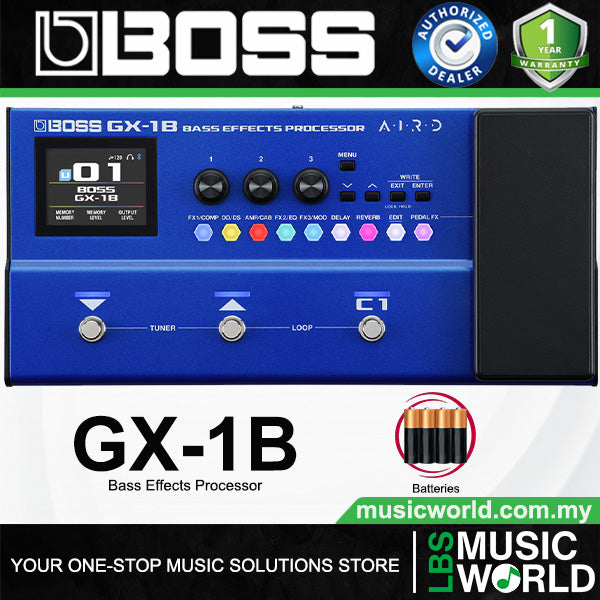 Boss GX-1B Portable Bass Effects Processor with Bluetooth for Bass