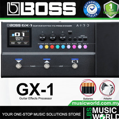 Boss GX-1 Portable Guitar Effects Processor with Bluetooth for Electric Guitar (GX1)