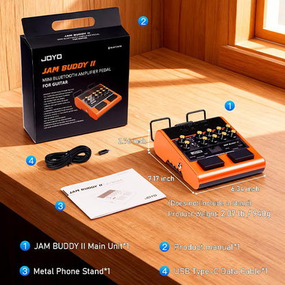 Joyo Jam Buddy II 8 Watt Portable Multi Effect Electric Guitar Amp Built in Bluetooth