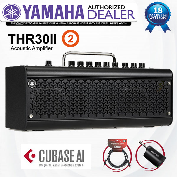 Yamaha THR30II 30W Stereo Guitar Combo Amplifier Amp with Line 6 Relay G10T II Transmitter (THR30 II)