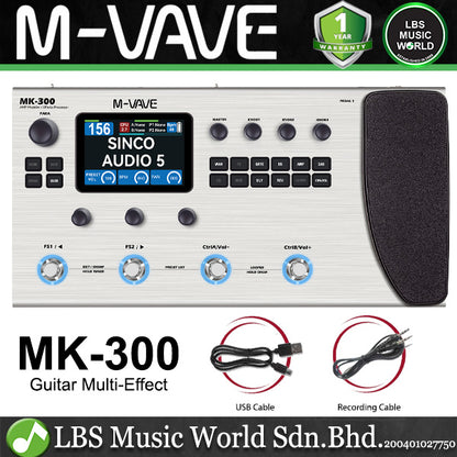M-VAVE MK-300 Portable Guitar Multi-Effect Processor with Built-in Rechargeable Battery (MK300 MK 300)