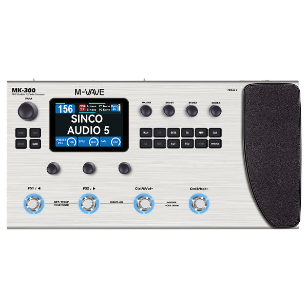 M-VAVE MK-300 Portable Guitar Multi-Effect Processor with Built-in Rechargeable Battery (MK300 MK 300)