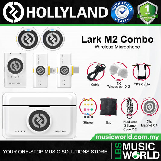 Hollyland Lark M2 Combo 2 Person Wireless Microphone Systems with Charging Case - 2.4 GHz