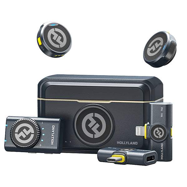 Hollyland Lark M2 Combo 2 Person Wireless Microphone Systems with Charging Case - 2.4 GHz