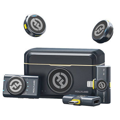 Hollyland Lark M2 Combo 2 Person Wireless Microphone Systems with Charging Case - 2.4 GHz