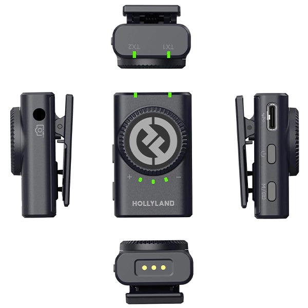 Hollyland Lark M2 Combo 2 Person Wireless Microphone Systems with Charging Case - 2.4 GHz