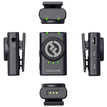 Hollyland Lark M2 Combo 2 Person Wireless Microphone Systems with Charging Case - 2.4 GHz