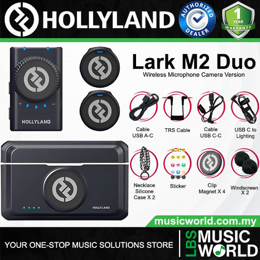 Hollyland Lark M2 Duo 2 Person Wireless Microphone System with Charging Case - 2.4 GHz