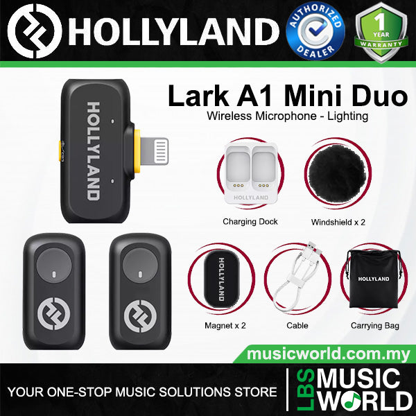 Hollyland Lark A1 2 Person Wireless Lavalier Microphone with 3 Level of Noise Cancellation