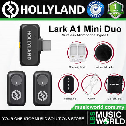 Hollyland Lark A1 2 Person Wireless Lavalier Microphone with 3 Level of Noise Cancellation