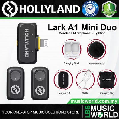 Hollyland Lark A1 2 Person Wireless Lavalier Microphone with 3 Level of Noise Cancellation
