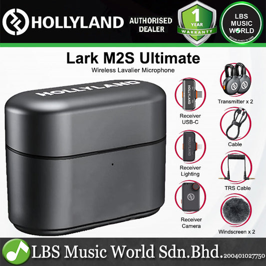 Hollyland Lark M2S Clip On Wireless Lavalier Microphone with Dual Noise Cancellation