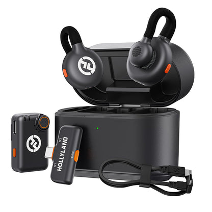 Hollyland Lark M2S Clip On Wireless Lavalier Microphone with Dual Noise Cancellation