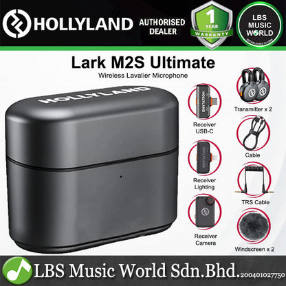 Hollyland Lark M2S Clip On Wireless Lavalier Microphone with Dual Noise Cancellation