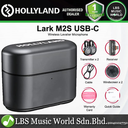 Hollyland Lark M2S Clip On Wireless Lavalier Microphone with Dual Noise Cancellation