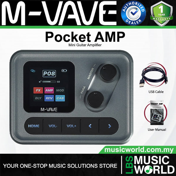 M-VAVE Pocket AMP Guitar Plug Headphone Amplifier With Built In