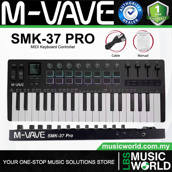 M-VAVE SMK-37 PRO 37 Key Portable Mini USB Keyboard Controller