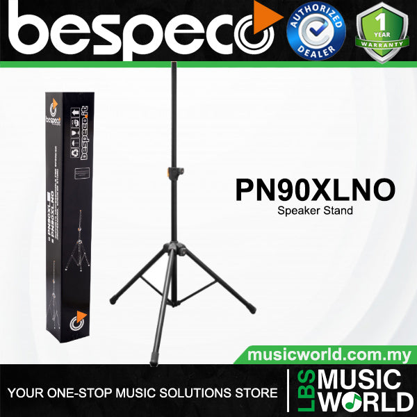 Bespeco PN90XLNO Heavy Duty Adjustable Speaker Stand Metal Foldable Tripod PA Stand