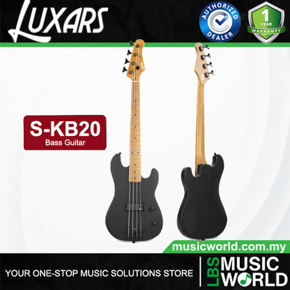 LUXARS S-KB20 4 String Mini Bass Guitar Poplar Body with Roasted Maple Fingerboard (S KB20)