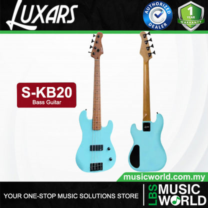 LUXARS S-KB20 4 String Mini Bass Guitar Poplar Body with Roasted Maple Fingerboard (S KB20)
