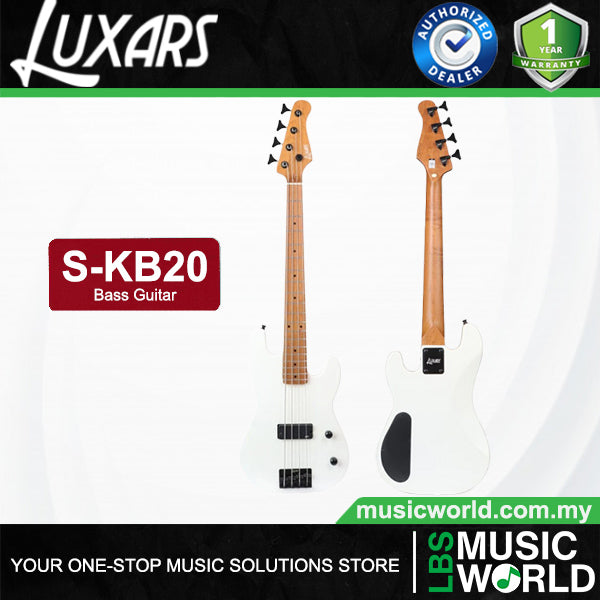 LUXARS S-KB20 4 String Mini Bass Guitar Poplar Body with Roasted Maple Fingerboard (S KB20)