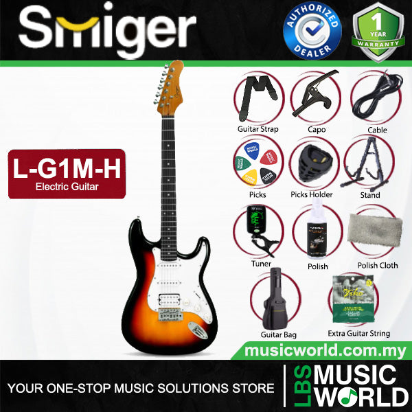 Smiger L‑G1M‑H Sycamore Body Electric Guitar HSS Pickups With Tech Wood Fretboard