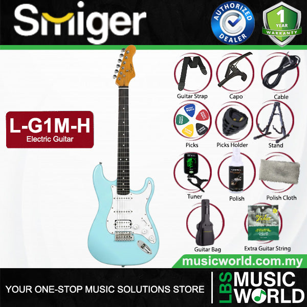 Smiger L‑G1M‑H Sycamore Body Electric Guitar HSS Pickups With Tech Wood Fretboard