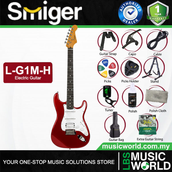 Smiger L‑G1M‑H Sycamore Body Electric Guitar HSS Pickups With Tech Wood Fretboard