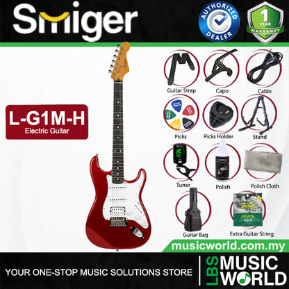 Smiger L‑G1M‑H Sycamore Body Electric Guitar HSS Pickups With Tech Wood Fretboard