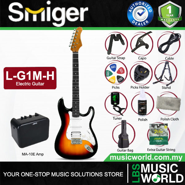 Smiger L‑G1M‑H Solid body Electric Guitar HSS Pickups With Tech Wood Fretboard  - Package