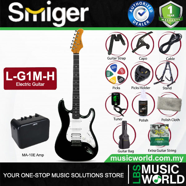 Smiger L‑G1M‑H Solid body Electric Guitar HSS Pickups With Tech Wood Fretboard  - Package