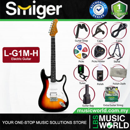 Smiger L‑G1M‑H Sycamore Body Electric Guitar HSS Pickups With Tech Wood Fretboard