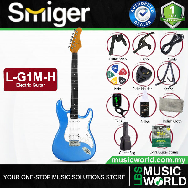 Smiger L‑G1M‑H Sycamore Body Electric Guitar HSS Pickups With Tech Wood Fretboard