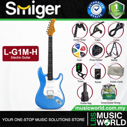 Smiger L‑G1M‑H Sycamore Body Electric Guitar HSS Pickups With Tech Wood Fretboard