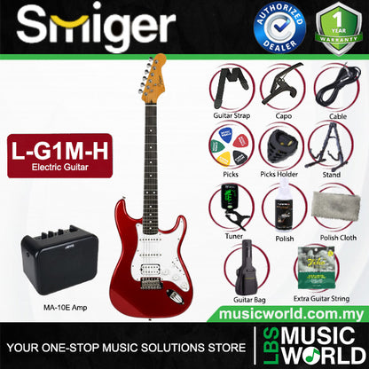 Smiger L‑G1M‑H Solid body Electric Guitar HSS Pickups With Tech Wood Fretboard  - Package