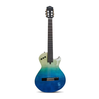 Smiger LE-C2 Okoume Body Flamed Maple Top Silent Classical Guitar With Alice String