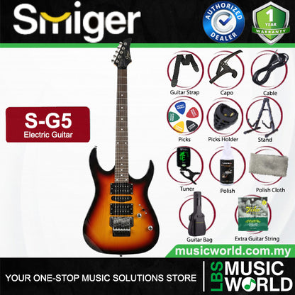 Smiger S-G5 Poplar Body Electric Guitar HSH Pickup With Techno Wood Fretboard