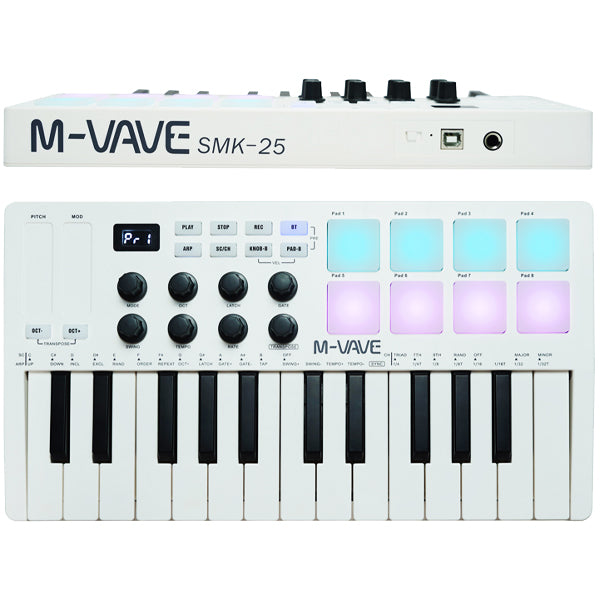 M-VAVE SMK-25 25 Keys Portable Wireless Midi Keyboard with 8 RGB