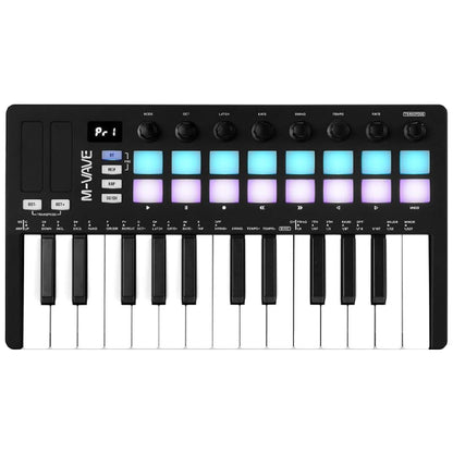 M-VAVE SMK-25 II 25 Keys Midi Keyboard Controller with Built In Battery and 16 RGB Pads (SMK25 SMK 25)
