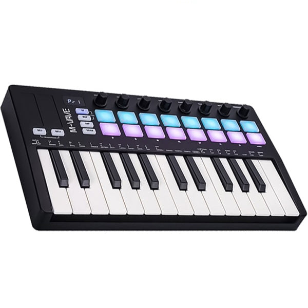 M-VAVE SMK-25 II 25 Keys Midi Keyboard Controller with Built In Battery and 16 RGB Pads (SMK25 SMK 25)